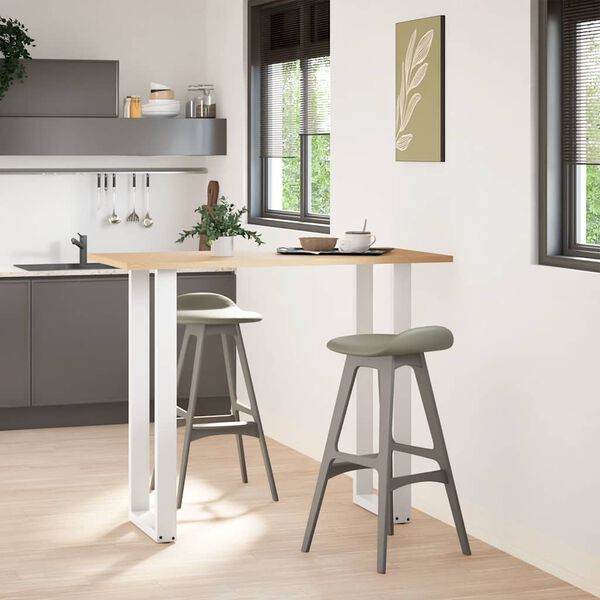 vidaXL Nogi do stołu barowego w kształcie litery U 2 szt. Białe 40x(110-111) cm Stal