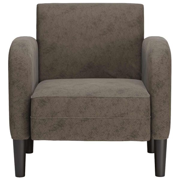vidaXL Sofa Fotel z Podłokietnikami Ciemnoszary 54cm Skóra ekologiczna