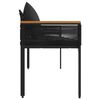vidaXL Ławka ogrodowa z poduszką Czarny 117 x 54 x 74.5 cm polirattan