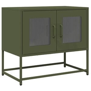 vidaXL Szafka RTV, oliwkowa, 68x39x60,5 cm, stal walcowana na zimno