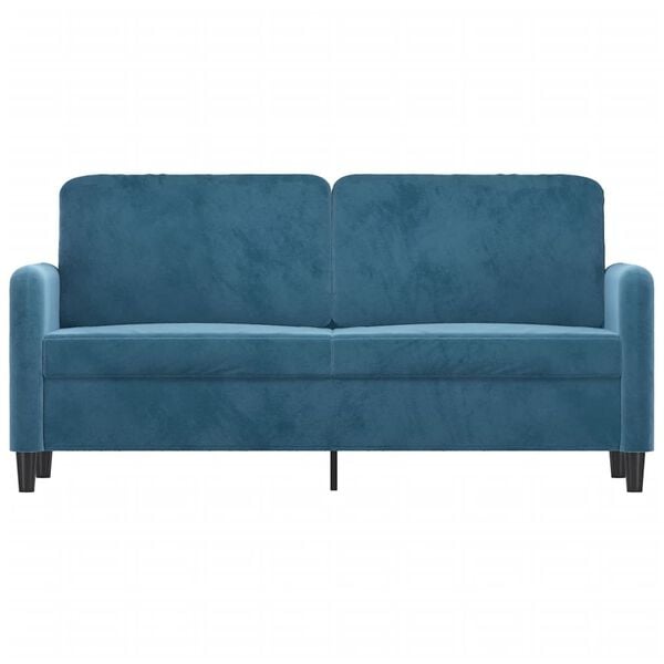 vidaXL Sofa 2-osobowa, niebieski, 140 cm, tapicerowana aksamitem