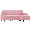 vidaXL 3-osobowa sofa z podn&oacute;żkiem, r&oacute;żowa, 180 cm, aksamitem