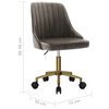 vidaXL Obrotowe krzesła stołowe, 6 szt., ciemnoszare, aksamitne