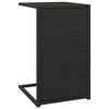 vidaXL Stolik w kształcie litery C, czarny, 40x35x60 cm, polirattan