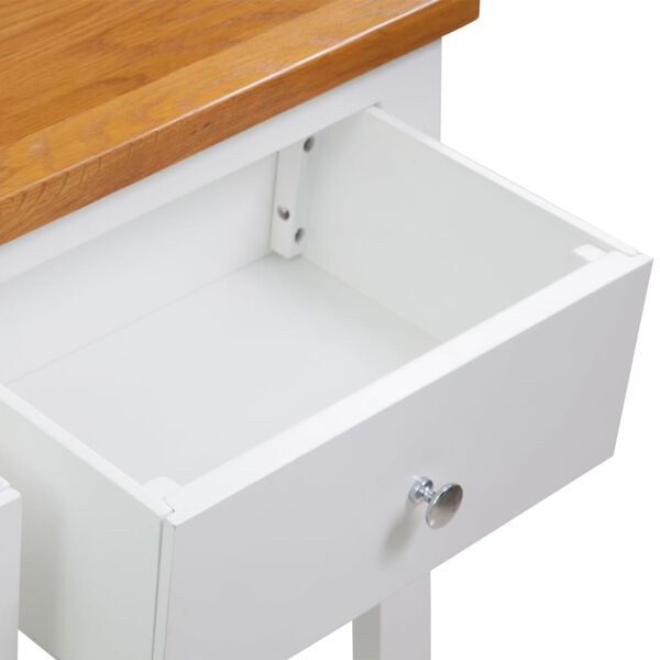 vidaXL Stolik konsola, 83 x 30 x 73 cm, lite drewno dębowe