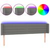 vidaXL Zagł&oacute;wek do ł&oacute;żka z LED, ciemnoszary, 183x16x78/88 cm, tkanina