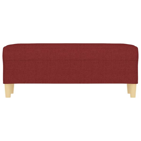 vidaXL Ławka, winna czerwień, 100x35x41 cm, tapicerowana tkaniną