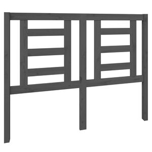 vidaXL Wezgłowie ł&oacute;żka, szare, 126x4x100 cm, lite drewno sosnowe