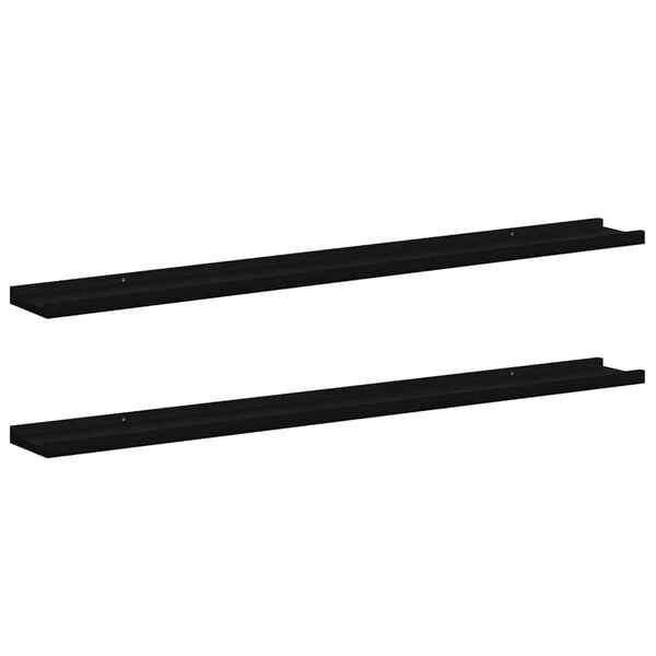 vidaXL P&oacute;łki ścienne, 2 szt., czarne, 100x9x3 cm