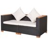 vidaXL Sofa ogrodowa, rattan PE, czarna