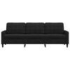 vidaXL Sofa 3-osobowa, czarny, 210 cm, obita aksamitem