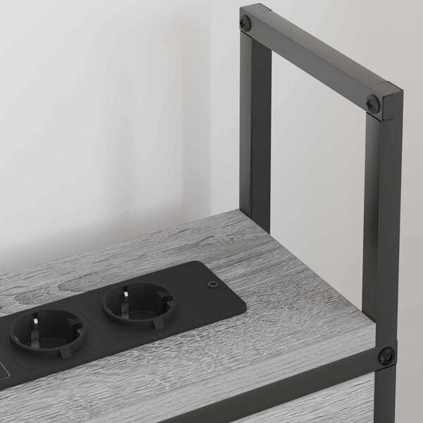 vidaXL Szafka z Ładowaniem z p&oacute;łką Szary dąb sonoma 83 x 15 x 98 cm