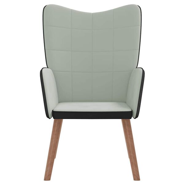 vidaXL Fotel, jasnoszary, obity aksamitem i PVC