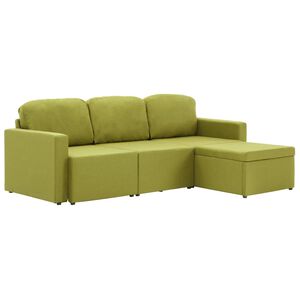 vidaXL 3-osobowa, rozkładana sofa modułowa, zielona, tkanina