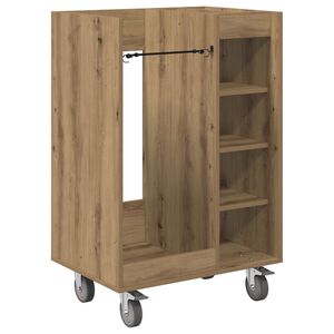 vidaXL Szafka golfowa z kołem Gładki Dąb rzemieślniczy 65 x 45 x 98 cm