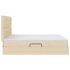 vidaXL Ł&oacute;żko z miejscem na przechowywanie i LED Kremowy 180 x 200 cm