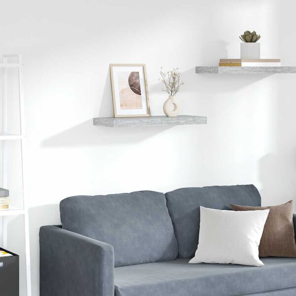 vidaXL P&oacute;łka ścienna, szarość betonu, 60x23,5x3,8 cm, MDF