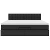 vidaXL Rama łóżka otomana z materacem, czarna, 180x200 cm, ekoskóra