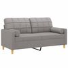 vidaXL 2-osobowa sofa wypoczynkowa z poduszkami, jasnoszara, 140 cm