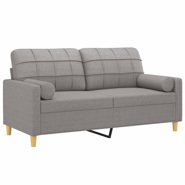vidaXL 2-osobowa sofa wypoczynkowa z poduszkami, jasnoszara, 140 cm