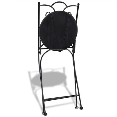 vidaXL Składane krzesła bistro, 2 szt., ceramiczne, terakota i biel