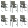 vidaXL Poduszki na krzesła z niskim oparciem, 6 szt., ciemnoszare