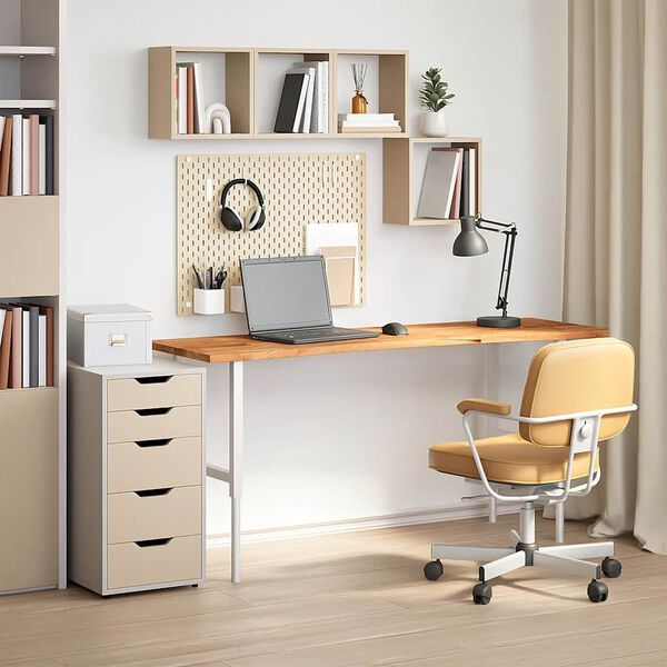 vidaXL Blat biurka, jasnobrązowy, 160x50x2,5 cm, lite drewno dębowe