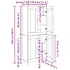 vidaXL Highboard Dąb rzemieślniczy 69,5 x 34 x 180 cm