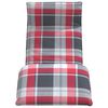 vidaXL Leżak składany w kratkę w kolorze czerwonym 175x54x8,5 cm