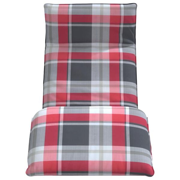 vidaXL Leżak składany w kratkę w kolorze czerwonym 175x54x8,5 cm