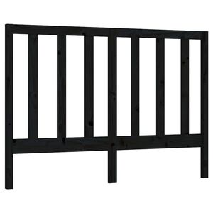 vidaXL Wezgłowie ł&oacute;żka, czarne, 126x4x100 cm, lite drewno sosnowe