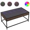 vidaXL Stolik kawowy z LED Infinity, brązowy dąb, 90x50x41 cm