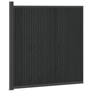 vidaXL Panel ogrodzeniowy WPC i aluminium Czarny