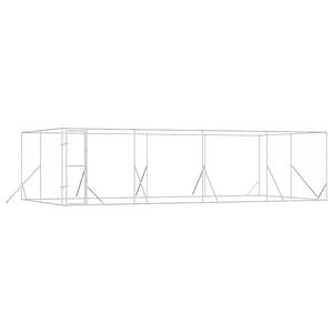 vidaXL Kojec zewnętrzny dla psa, srebrny, 8x4x2 m, stal galwanizowana