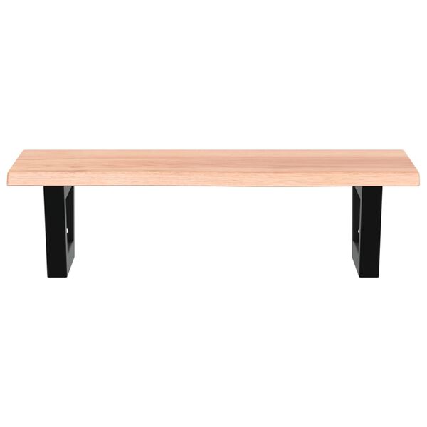 vidaXL P&oacute;łka ścienna pod umywalkę, stal i lite drewno dębowe