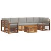 vidaXL Zestawy sof 8 pcs Naturalny i Jasny Szary Lite Drewno Akacji