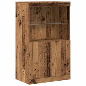 vidaXL Komoda LED Brązowy 60 x 37 x 100 cm Materiał drewnopochodny