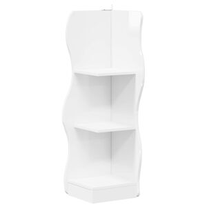 vidaXL P&oacute;łka narożna Biały wysoki połysk 34 x 33 x 102 cm