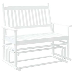 vidaXL Ławka bujana, biała, 118x70x104,5 cm, lite drewno topolowe