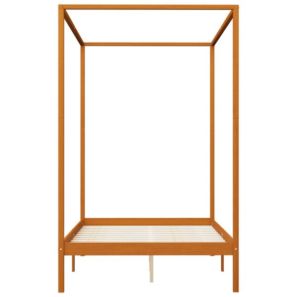 vidaXL Rama ł&oacute;żka z baldachimem i 2 szufladami, sosna, 140 x 200 cm