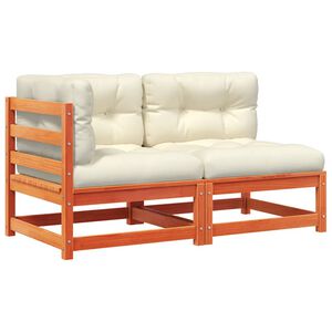 vidaXL 2-osobowa sofa ogrodowa z poduszkami, woskowy brąz