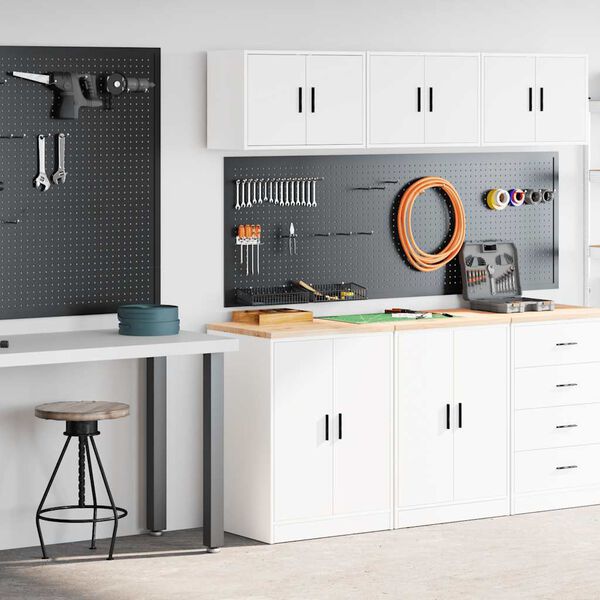 vidaXL Szafki garażowe 2 szt. Białe drewno klejone