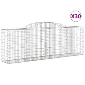 vidaXL Kosze gabionowe, 30 szt, 300x50x100/120cm, galwanizowane żelazo