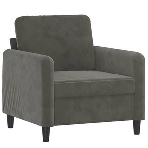 vidaXL Fotel, ciemnoszary, 60 cm, obity aksamitem