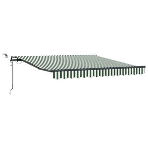 vidaXL Markiza wysuwana Zielony i Biały 300 x 250 cm Poliester