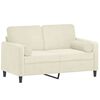 vidaXL 2-osobowa sofa z poduszkami, kremowa, 120 cm, aksamit