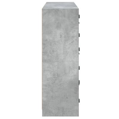 vidaXL Biblioteczka z drzwiczkami, szarość betonu, 136x37x109 cm
