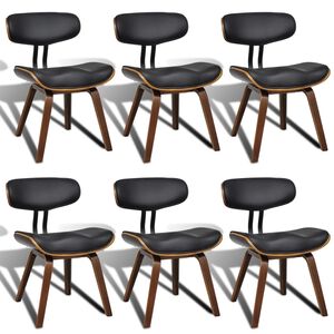 vidaXL Krzesła stołowe, 6 szt., gięte drewno i sztuczna sk&oacute;ra