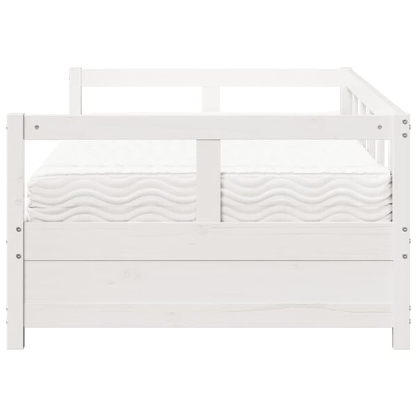 vidaXL Ł&oacute;żko dzienne z materacem, białe, 90x200 cm, drewno sosnowe