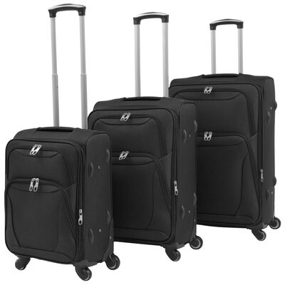 vidaXL 3-częściowy komplet walizek podróżnych, czarny